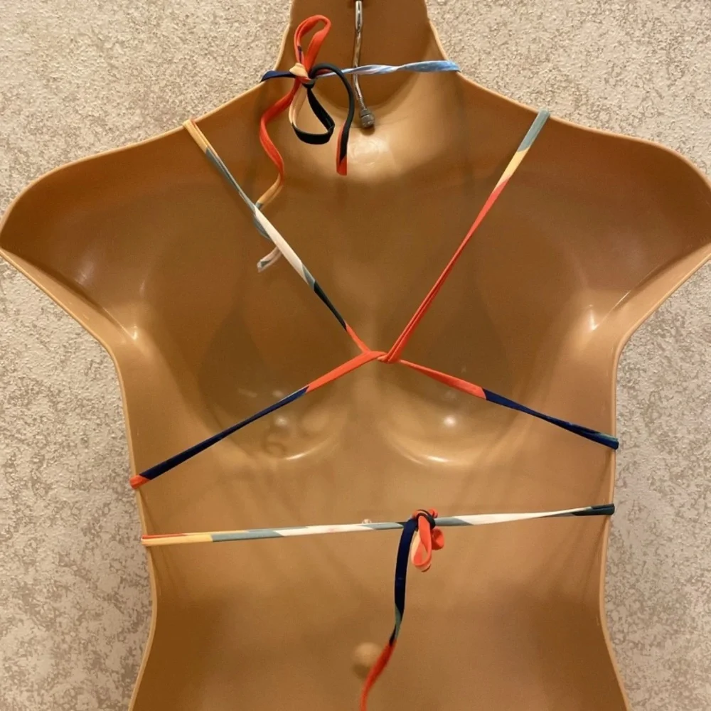 SHEIN Multicolor Wrap Bikini Top